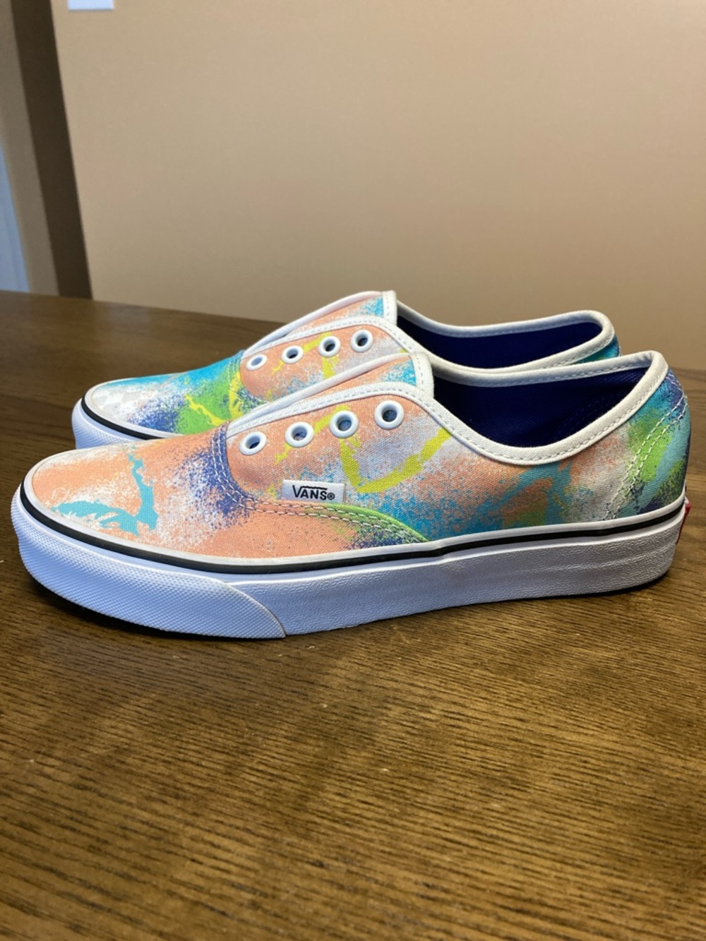 Vans Pastel Tie-Dye Canvas Sneakers - Peach, Blue, Green, Yellow